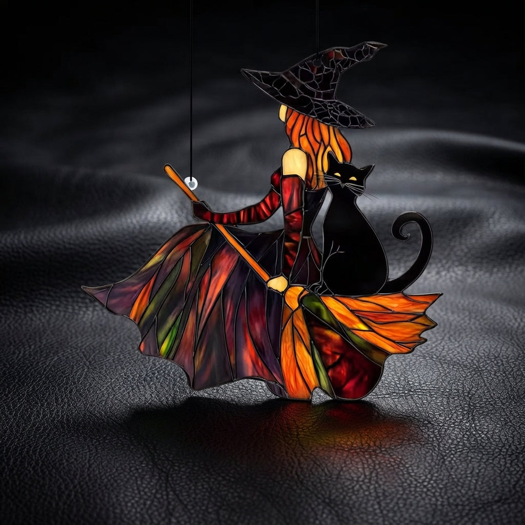 Ombrae™ Suncatcher Witch/Cat 20x20cm